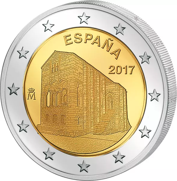 2 Euro Spanien Monumente von Oviedo und Fürstentum Asturien 2017