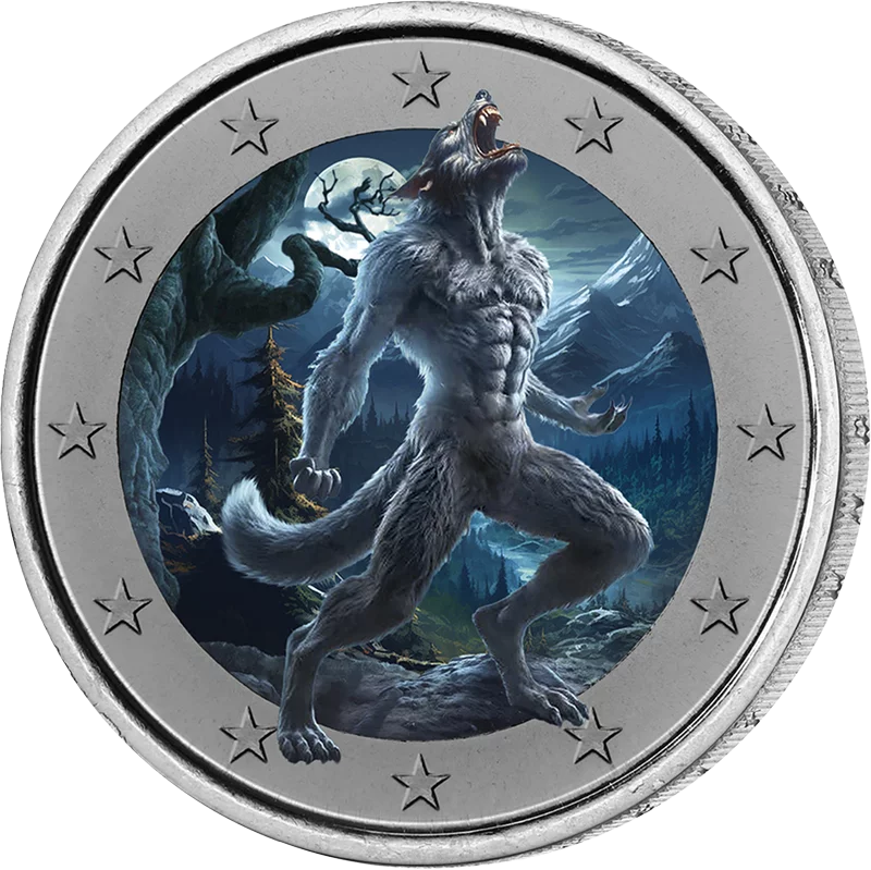 2-Euro-Künstlerausgabe Fantasy Werwolf Glow-in-the-Dark 2-Euro-Künstlerausgabe Fantasy Werwolf Glow-in-the-Dark