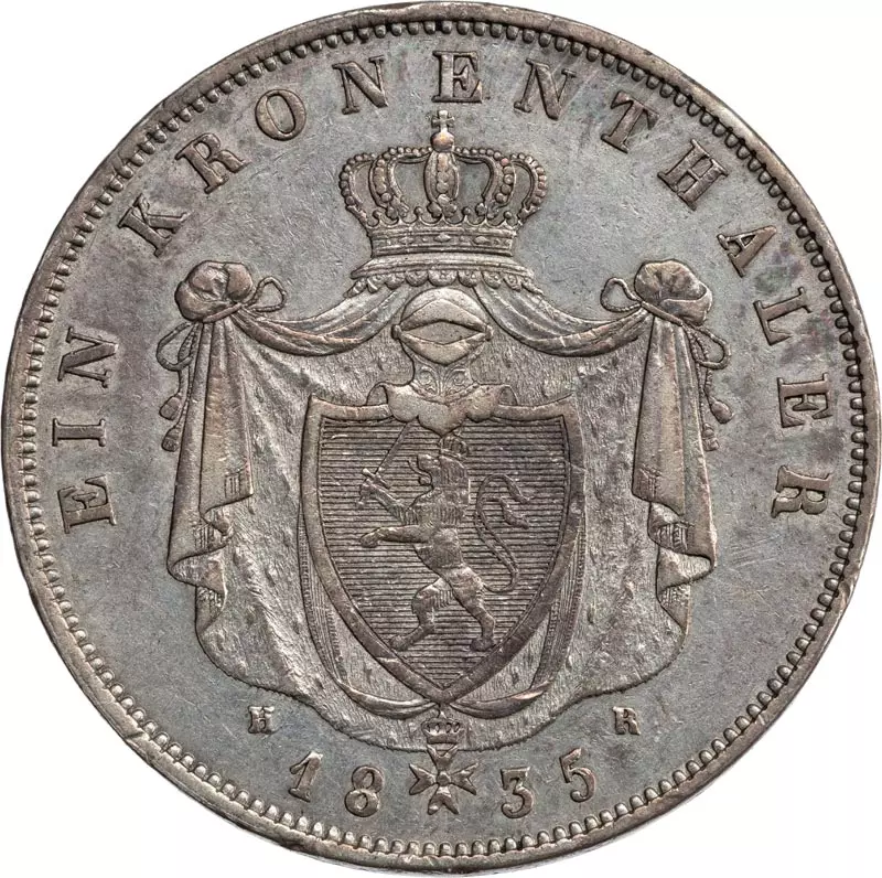 Kronentaler Hessen-Darmstadt Großherzog Ludwig II. 1833 und 1835 - 1837