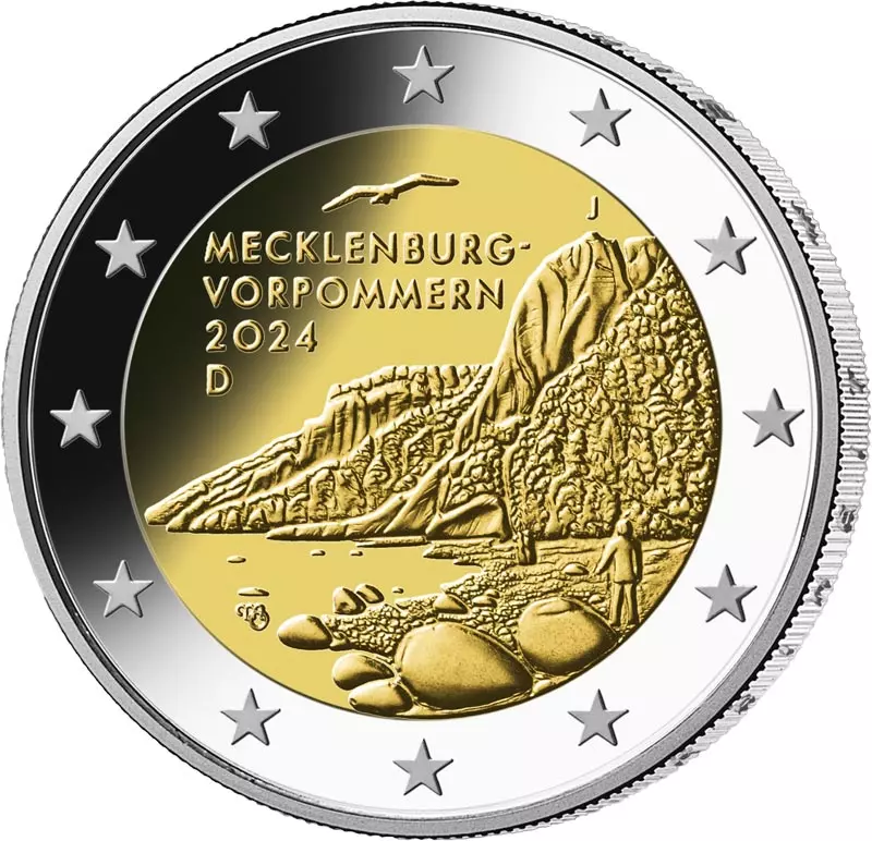 5 x 2 Euro BRD Mecklenburg-Vorpommern Königsstuhl 2024 Polierte Platte (A-J) inkl. Blister