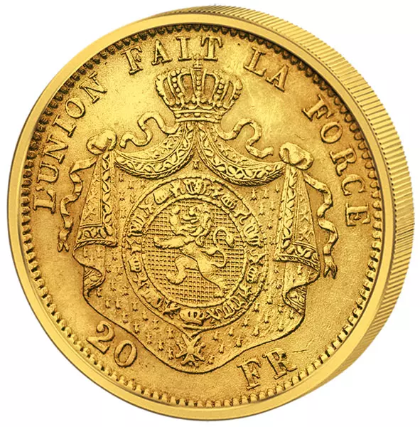 20 Francs Belgien Leopold II. 1866-1882