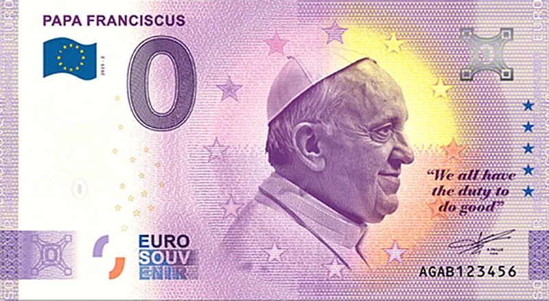 0-Euro-Banknote Papst Franziskus 2025