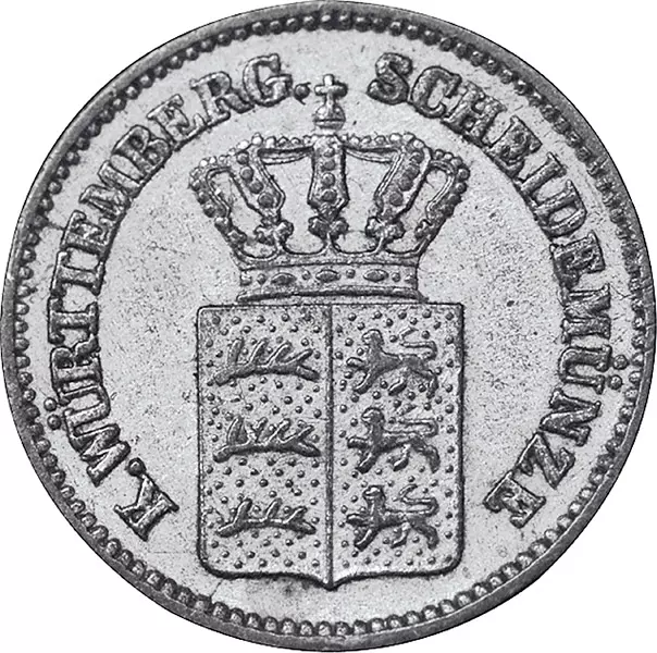 1 Kreuzer Württemberg König Karl 1865-1873