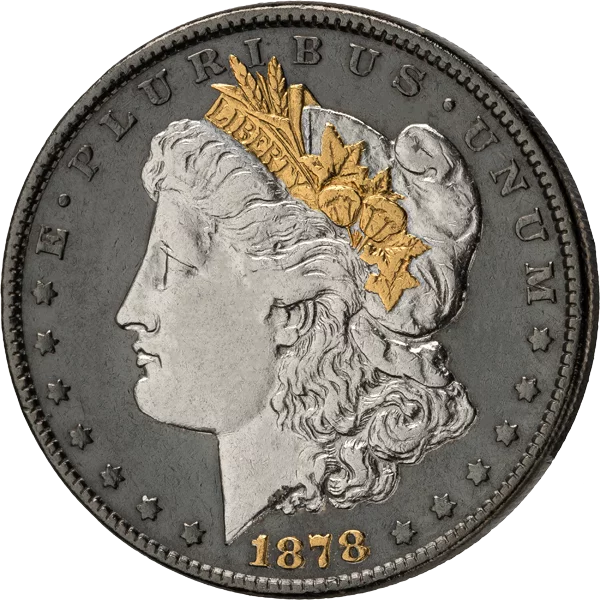 2 x 1 Dollar USA Morgan Dollar 1878 & Peace Dollar 1935 Golden Enigma Premium Edition