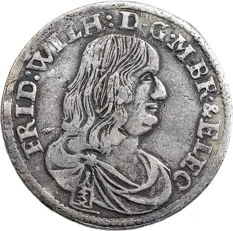 1/3 Taler Brandenburg-Preußen Kurfürst Friedrich Wilhelm 1670-1683