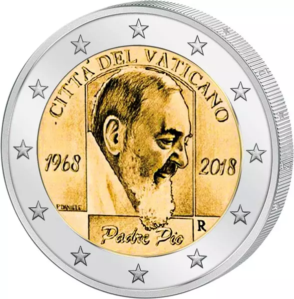 2 Euro Vatikan 50. Todestag von Padre Pio 2018