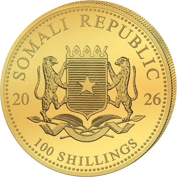 100 Schillings Somalia African Wildlife Elefant 2026 Golden Holographic