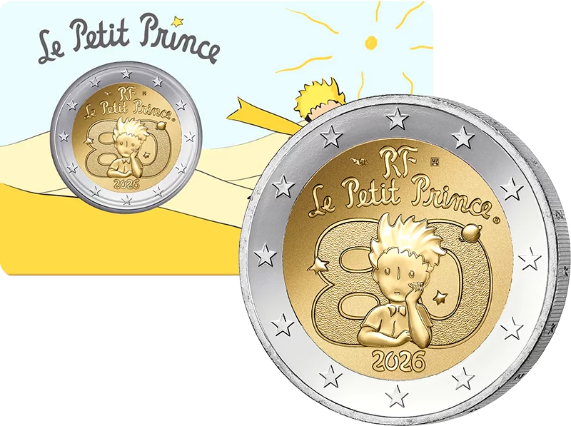 2 Euro Frankreich 80 Jahre der kleine Prinz - Wüste 2026 in Coin Card