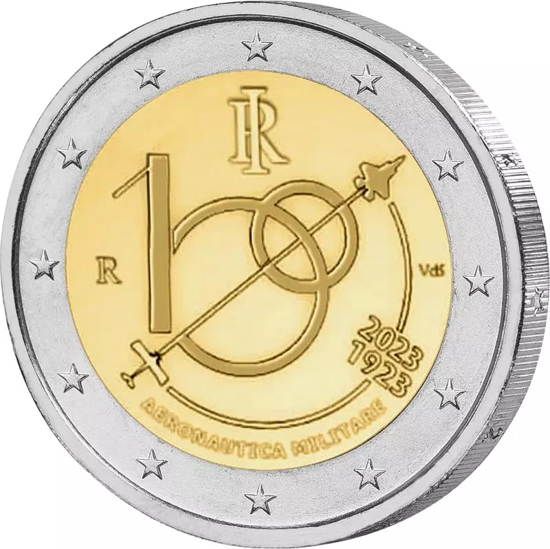 2 Euro Italien 100 Jahre Italienische Luftstreitkräfte 2023