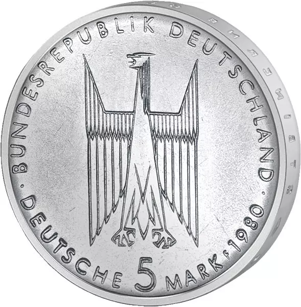 5 DM BRD Kölner Dom 1980 Stempelglanz
