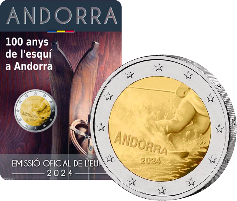 2 Euro Andorra 100 Jahre Skisport in Andorra 2024