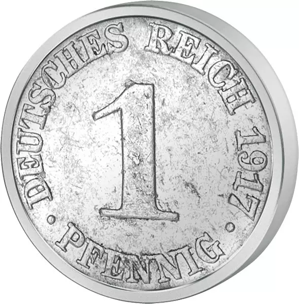 1 Pfennig Deutsches Reich Adler 1917 sehr schön bis vorzüglich