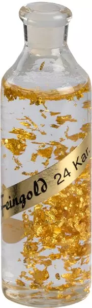 Glasphiole Large mit 24 Karat Goldflocken
