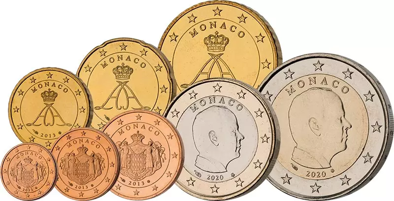 1 Cent - 2 Euro Kursmünzensatz Monaco 2006-2022
