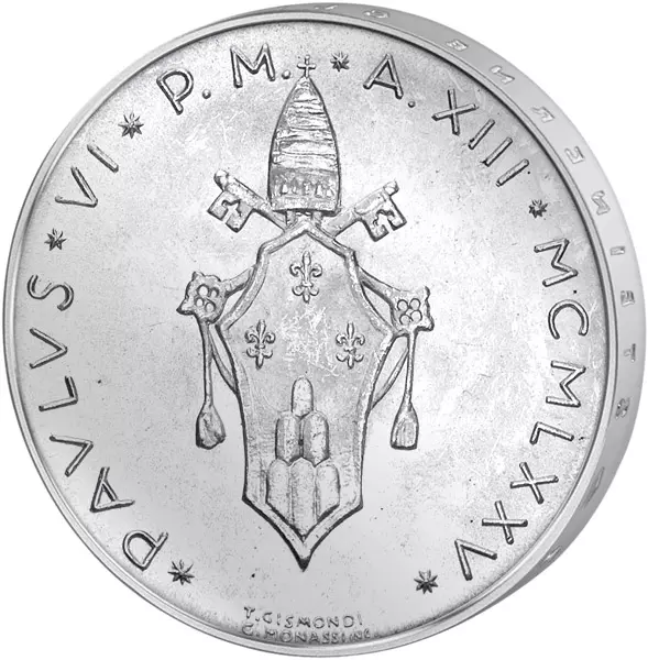 500 Lire Vatikan Papst Paul VI. Ähren und Trauben 1970-1976 500 Lire Vatikan Papst Paul VI. Ähren und Trauben 1970-1976