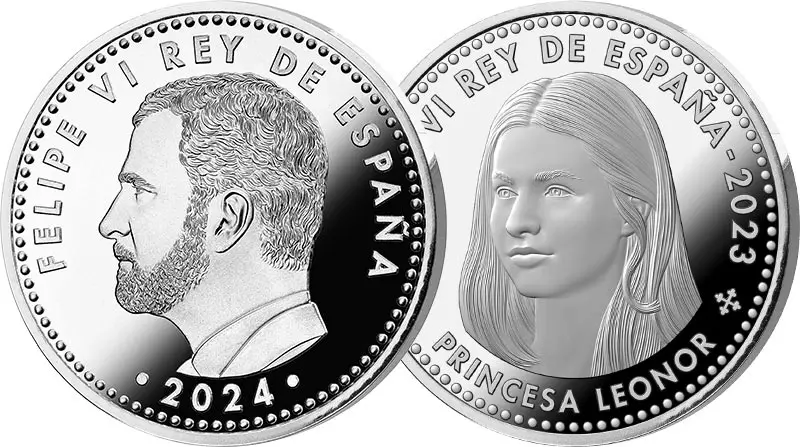 2 x 40 Euro Spar-Set Spanien Spanisches Königshaus - König Félipe & Prinzessin Leonor 2023/2024