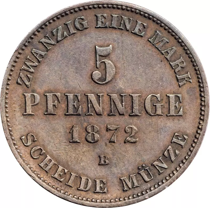 1, 2 und 5 Pfennig Mecklenburg-Strelitz Großherzog Friedrich Wilhelm 1872