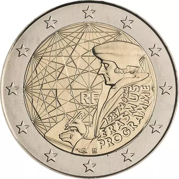 2 Euro Frankreich 35 Jahre Erasmus-Programm 2022 2 Euro Frankreich 35 Jahre Erasmus-Programm 2022