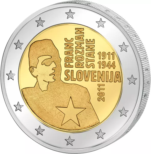 2 Euro Slowenien 100 Geburtstag von Franc Rozman 2011 prägefrisch