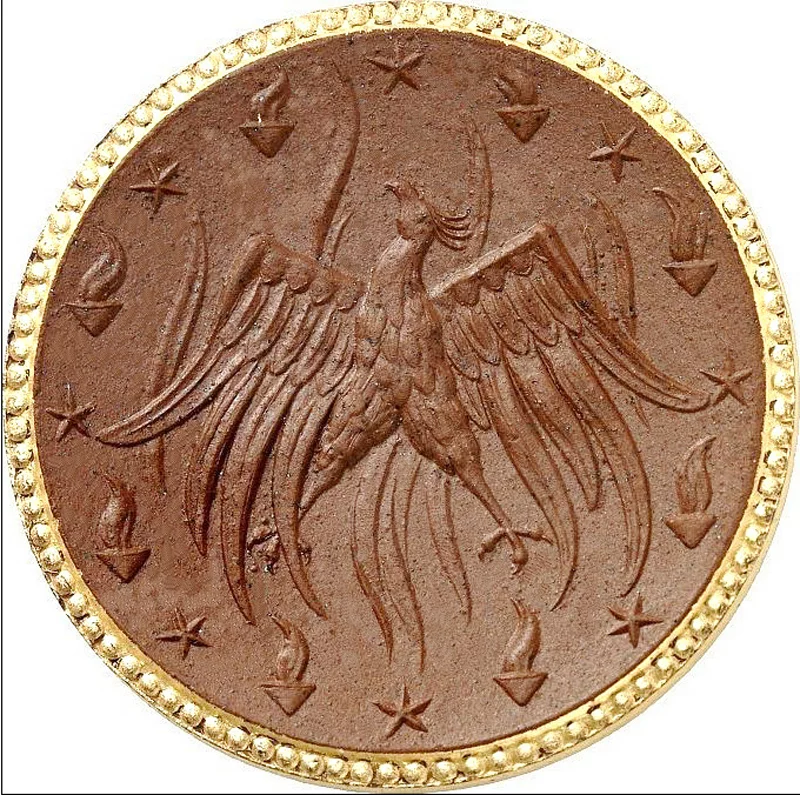 Porzellanmedaille Meißen 10-jähriges Jubiläum des Bestattungsvereins 1921