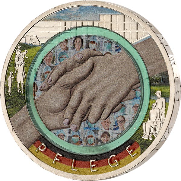 10 Euro BRD Pflege 2022 mit Farb-Applikation