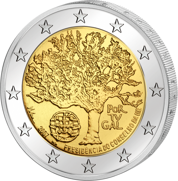 Vorderseite 2 Euro Portugal EU-Ratspräsidentschaft 2007