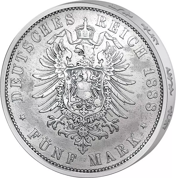 5 Mark Preußen Kaiser Friedrich III. 1888 vorzüglich 5 Mark Preußen Kaiser Friedrich III. 1888 vorzüglich