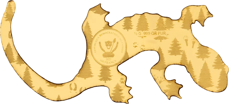 100 Francs Kongo Wildlife in Golden Shapes Feuersalamander 2025