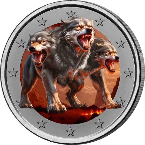 2-Euro-Künstlerausgabe Fantasy Cerberus Glow-in-the-Dark
