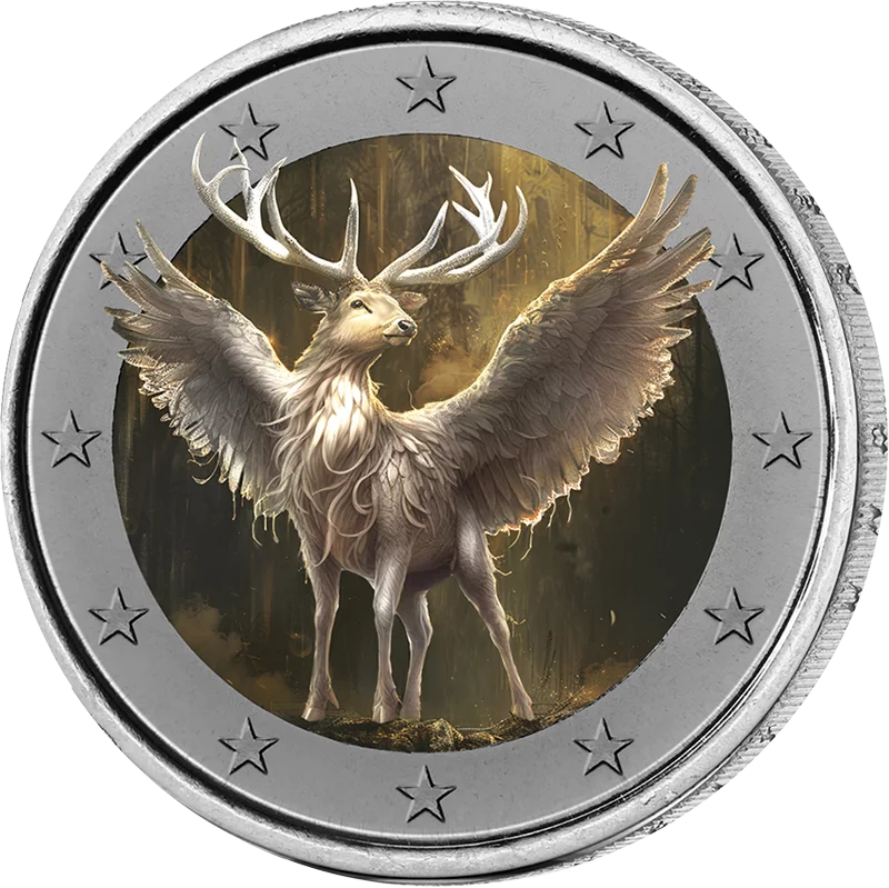 2-Euro-Künstlerausgabe Fantasy Peryton Glow-in-the-Dark