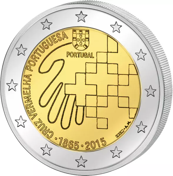2 Euro Portugal 150 Jahre Portugiesisches Rotes Kreuz 2015