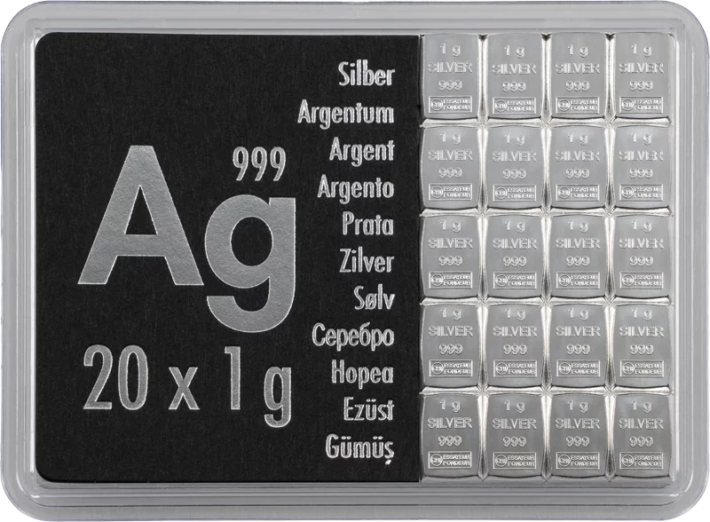 20 x 1 Gramm Silber-Knickbarren CombiBar