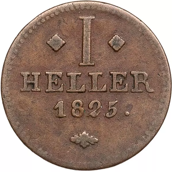 1 Heller Hessen-Kassel Kurfürst Wilhelm II. 1822-1831