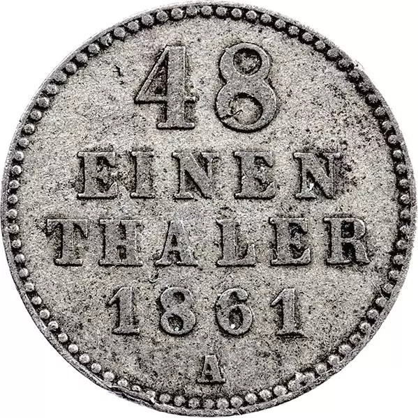 1/48 Taler Mecklenburg-Schwerin Großherzog Friedrich Franz II. 1852-1866