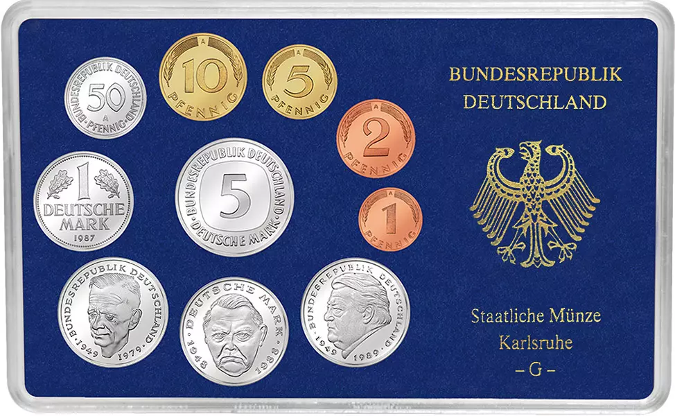 BRD-Kursmünzen-Serie 1987 Polierte Platte