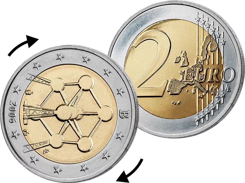 2 Euro Belgien Atomium Brüssel Fehlprägung 2006