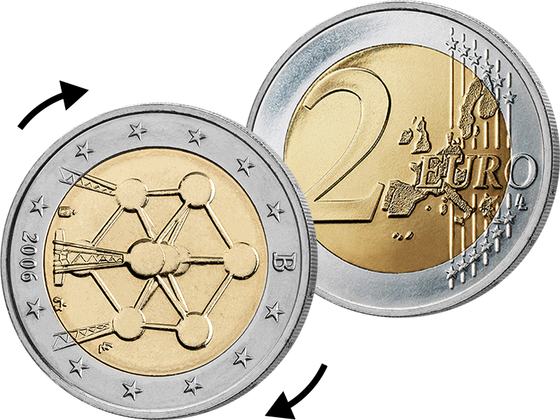 2 Euro Belgien Atomium Brüssel Fehlprägung 2006
