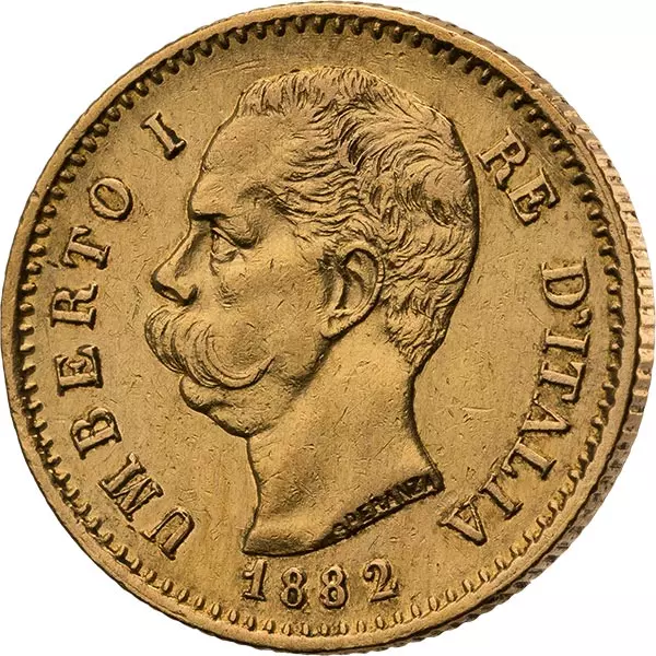 20 Lire Italien Umberto I. 1879-1897