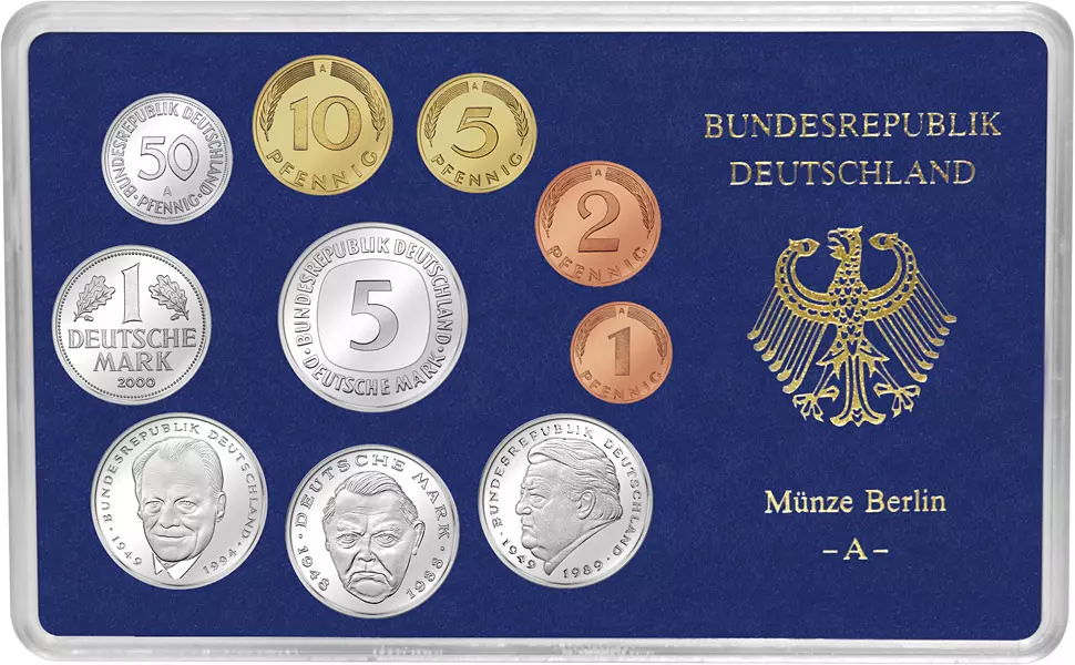 BRD-Kursmünzen-Serie 2000 Polierte Platte