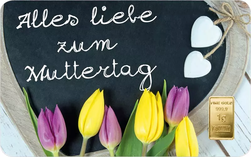 1 Gramm Gold Heimerle & Meule Finecard -  Zum Muttertag