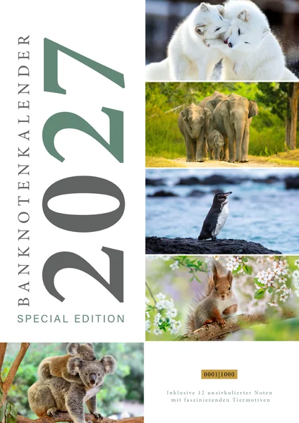 Banknotenkalender Tiere 2027