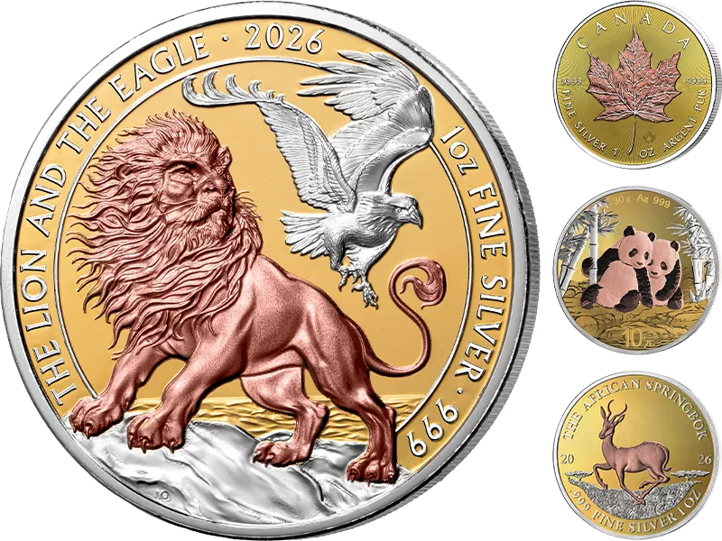 Triple-Gold-Kollektion: Silberunzen mit dreifacher Goldveredelung