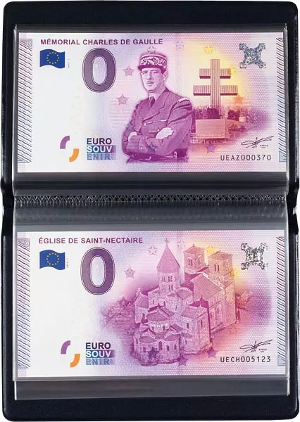 Handliches Taschenalbum für 40 x 0-Euro-Banknoten