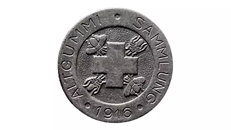 Eisenmedaille Deutsches Kaiserreich Altgummi-Sammlung des Roten Kreuzes 1916
