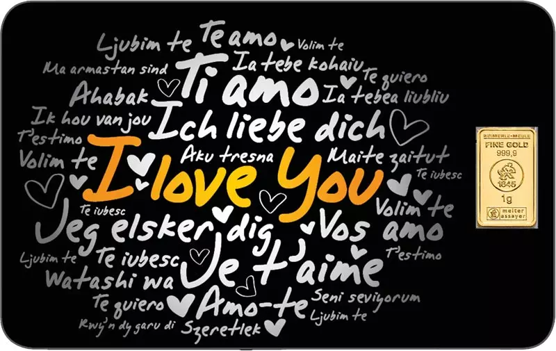 1 Gramm Gold Heimerle & Meule Finecard - I love you