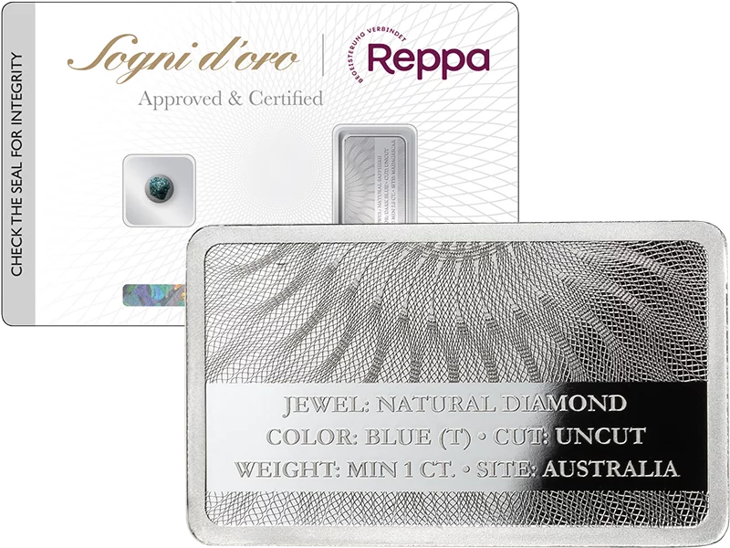 Silver Certified Jewels Zertifizierungsbarren Blue Diamond 2025