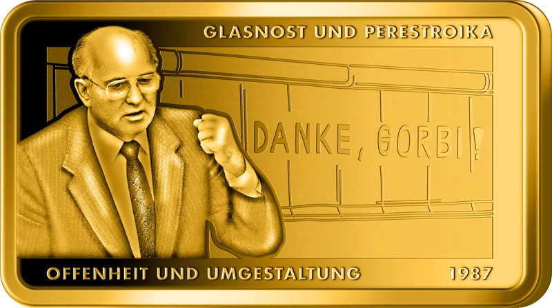 Goldbarren 35 Jahre Deutsche Einheit - Glasnost und Perestroika