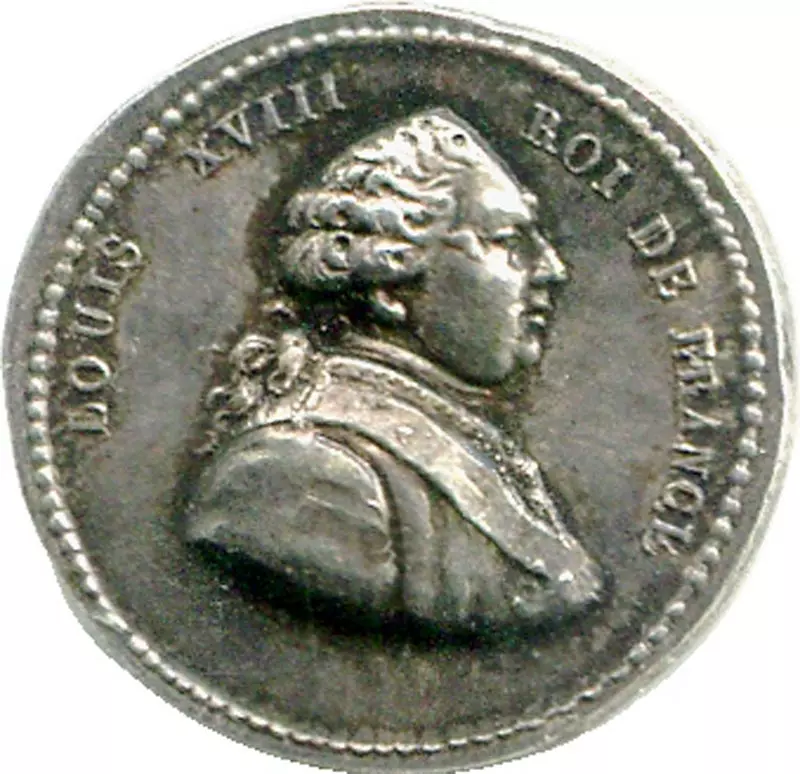 Silber-Miniaturmedaille auf den Regierungsantritt des Königs Ludwig XVIII. 1814