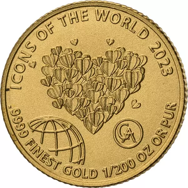1/200 Unze Gold Ruanda Icons of the World - Valentinstag 2023 1/200 Unze Gold Ruanda Icons of the World - Valentinstag 2023