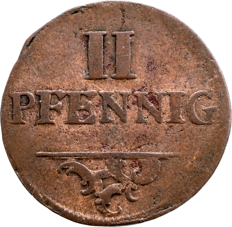 2 Pfennig Reuß Graf Heinrich II. 1760 und 1761